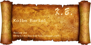Kolbe Bartal névjegykártya